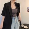 HziriP Black Summer Solid Chic Thin Loose 2022 Party Outwear Jackets Prom Gentle Casual Femme Oversize  Blazers