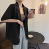 HziriP Black Summer Solid Chic Thin Loose 2022 Party Outwear Jackets Prom Gentle Casual Femme Oversize  Blazers