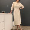 HziriP Minimalist Maxi Dress women 2022 Autumn Winter Bottoming Dress Elegant OL Long Sleeve Package Hip Dresses