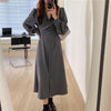 HziriP Notched Single Breasted Women Suit Dress Minimalist Autumn Dress Elegant OL Long Sleeve Solid Long Dresses Vestidos