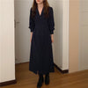 HziriP Notched Single Breasted Women Suit Dress Minimalist Autumn Dress Elegant OL Long Sleeve Solid Long Dresses Vestidos