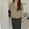 HziriP Outwear All Match 2022 Casual Elegant Femme Vintage OL Office Ladies Coats Retro Tops Short Sleeve Blazer Jackets