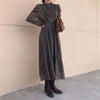 HziriP Palace Style Retro Chic 2022 Office Lady Elegant Print A-Line Floral Gentle Full-Sleeved Waist-Controlled Long Dresses