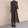 HziriP Palace Style Retro Chic 2022 Office Lady Elegant Print A-Line Floral Gentle Full-Sleeved Waist-Controlled Long Dresses