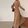 HziriP Palace Style Retro Chic 2022 Office Lady Elegant Print A-Line Floral Gentle Full-Sleeved Waist-Controlled Long Dresses