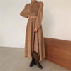 HziriP Palace Style Retro Chic 2022 Office Lady Elegant Print A-Line Floral Gentle Full-Sleeved Waist-Controlled Long Dresses