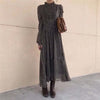 HziriP Palace Style Retro Chic 2022 Office Lady Elegant Print A-Line Floral Gentle Full-Sleeved Waist-Controlled Long Dresses