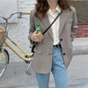HziriP Retro Houndstooth Blazers Plus Size Elegant High Street 2023 Autumn Chic Plaid Gentle Lady Slim Loose Women Coats