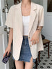 HziriP Summer Thin Women Blazers Elegant Short Sleeve Minimalist 2023 OL Lady All Match Loose Casual Coats
