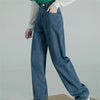 HziriP XS-2XL Denim Jeans Casual OL Woman Full Length Loose 2022 Straight Pants High Waist Autumn Wide Leg Trousers