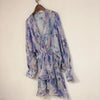 I ~ r2022 early spring summer halo dyed lace printed Lantern Sleeve Ruffle deep V-Neck long sleeve dress 21155