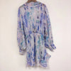 I ~ r2022 early spring summer halo dyed lace printed Lantern Sleeve Ruffle deep V-Neck long sleeve dress 21155