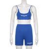 IAMSURE Sporty Activewear Shorts Set Sexy Slim Sknny 2 Piece Sets Women 2023 Summer Backless Camis Tops High Waisted Shorts Lady