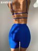 IAMSURE Sporty Activewear Shorts Set Sexy Slim Sknny 2 Piece Sets Women 2023 Summer Backless Camis Tops High Waisted Shorts Lady
