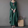 [IASK] Summer Plus Size Dresses Women 4xl 5xl Loose big size Dress O-neck White Boho Shirt Dress Long Sleeve Maxi Robe