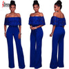 IDress Casual Slash Neck Women Jumpsuit Off The Shoulder Top Long Loose Pants Ladies Romper Overalls for Women Body Feminino