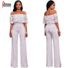 IDress Casual Slash Neck Women Jumpsuit Off The Shoulder Top Long Loose Pants Ladies Romper Overalls for Women Body Feminino