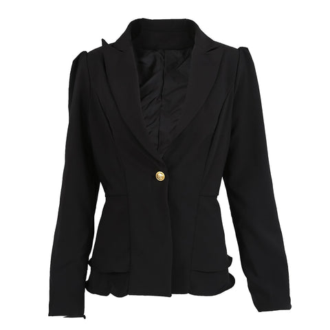 IMC Jacket Blazer Women Suit Foldable Long Sleeves Lapel Coat Candy Color Blazer Single Button Blazers Jackets