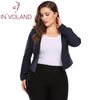 IN'VOLAND Large Size L-4XL Women Blazer Coat Autumn Spring Casual Open Front Long Sleeve Solid Slim Large Jacket Suit Big Size