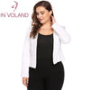 IN'VOLAND Large Size L-4XL Women Blazer Coat Autumn Spring Casual Open Front Long Sleeve Solid Slim Large Jacket Suit Big Size