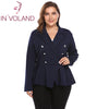 IN'VOLAND Plus Size Women Blazer Suit XL-5XL Autumn Winter Casual Lapel Long Sleeve One Button Large Outwear Jacket Big Size