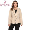 IN'VOLAND Plus Size Women Blazer Suit XL-5XL Autumn Winter Casual Lapel Long Sleeve One Button Large Outwear Jacket Big Size