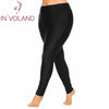 IN'VOLAND Plus Size XL-4XL Women Legging Fold Over Waist Stretch Elastic Large Legging Ladies Trousers Fitness Pant Big Size