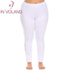 IN'VOLAND Plus Size XL-5XL Women Legging Pant High Waist Sexy Lace Patchwork Hollow Out Stretch Large Legging Trousers Big Size
