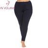 IN'VOLAND Plus Size XL-5XL Women Legging Pant High Waist Sexy Lace Patchwork Hollow Out Stretch Large Legging Trousers Big Size