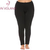 IN'VOLAND Plus Size XL-5XL Women Legging Pant High Waist Sexy Lace Patchwork Hollow Out Stretch Large Legging Trousers Big Size