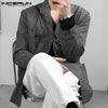 INCERUN Casual Men's Check All-match Suits Loose Buttons Gray&Black Party Nightclub Check Double-breasted Blazer S-5XL Tops 2022