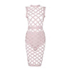 New Arrival Sexy Hollow Out O Neck Midi Beading Fashion Summer Women Lady Bandage Dress Femme Vestidos