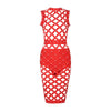 New Arrival Sexy Hollow Out O Neck Midi Beading Fashion Summer Women Lady Bandage Dress Femme Vestidos