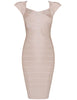 Short Sleeve Bodycon Women Bandage Dress Fashion Knee Length Solid Summer Women Party Dress Vestidos 2022