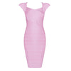 Short Sleeve Bodycon Women Bandage Dress Fashion Knee Length Solid Summer Women Party Dress Vestidos 2022