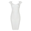 Short Sleeve Bodycon Women Bandage Dress Fashion Knee Length Solid Summer Women Party Dress Vestidos 2022
