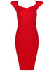 Short Sleeve Bodycon Women Bandage Dress Fashion Knee Length Solid Summer Women Party Dress Vestidos 2022