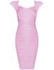 Short Sleeve Bodycon Women Bandage Dress Fashion Knee Length Solid Summer Women Party Dress Vestidos 2022