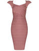 Short Sleeve Bodycon Women Bandage Dress Fashion Knee Length Solid Summer Women Party Dress Vestidos 2022