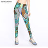 Women Large Size Leggings High Waist Stars Graffiti Print Skinny Leggins Milk Thin Stretch Legging Pants Female