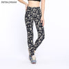 Women Large Size Leggings High Waist Stars Graffiti Print Skinny Leggins Milk Thin Stretch Legging Pants Female