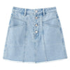 INMAN Short Jeans Skirt Women Causal Style Minimalism  Brushed Design Solid Color  Metal Button Mini Bottom