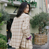 INMAN Spring Autumn Elegnat Casual Retro Style Plaid Pattern Double Breast Button Long Sleeve Blazer