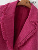 INSRPLS Women With Frayed Tassel Tweed Cropped Blazer Coat And High Waist Mini Skirt Female Two Piece Sets Mujer