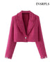 INSRPLS Women With Frayed Tassel Tweed Cropped Blazer Coat And High Waist Mini Skirt Female Two Piece Sets Mujer