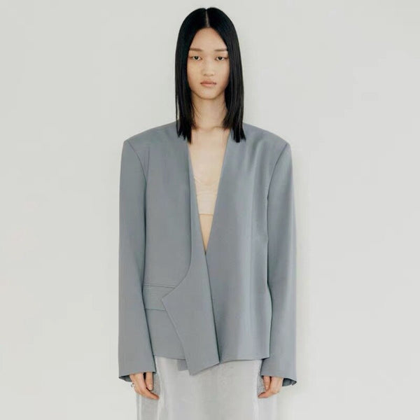 IOO 2023 Spring/Summer Wool Suit Women Solid Color Loose Wide Version Jacket Wide Leg Midi Skirt  LOW CLASSIC