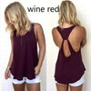 Hot Summer Women Sleeveless Backless Low Cut Cami Tee T-Shirt Stylish Tank Top Vest