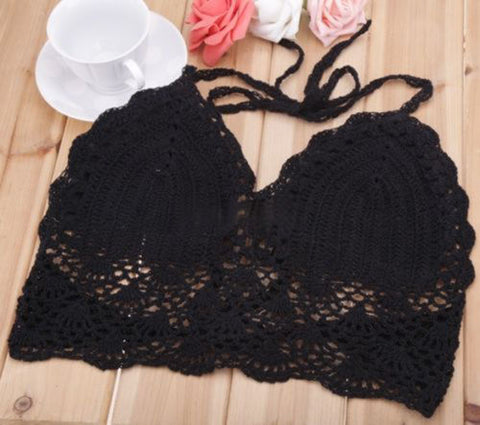 Newest Arrivals Fashion Hot Sexy Women Crochet Boho Casual Backless Solid Tank Summer Beach Hollow Out Cami Crop Sexy Top