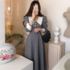 ITOOLIN Chic Autumn Long Sleeve Plaid Dress Vintage Women Belt High Waist Turn Down Collar Female Maxi Long Dresses 2022 Lady