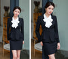 IZICFLY Black Ladies Formal Uniform Designs Set for Women Blazer Mulher Uniform Elegant Feminino Business Skirt Suits Plus Size
